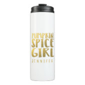 Pumpkin Spice Girl Custom Name Thermal Tumbler Thermosbeker (Voorkant)
