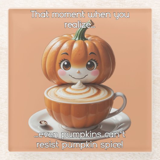 Pumpkin Spice Glazen Onderzetter (Voorkant)