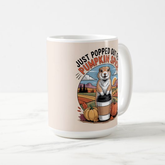 Pumpkin Spice Halloween Autumn Prairie Dog Koffiemok (Voorkant rechts)
