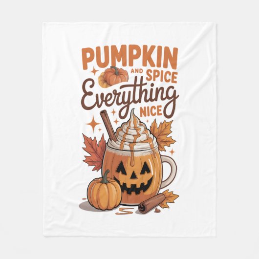 Pumpkin Spice Halloween Fleece Deken (Voorkant)