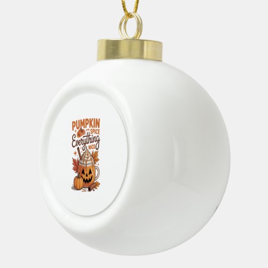 Pumpkin Spice Halloween Keramische Bal Ornament (Rechts)