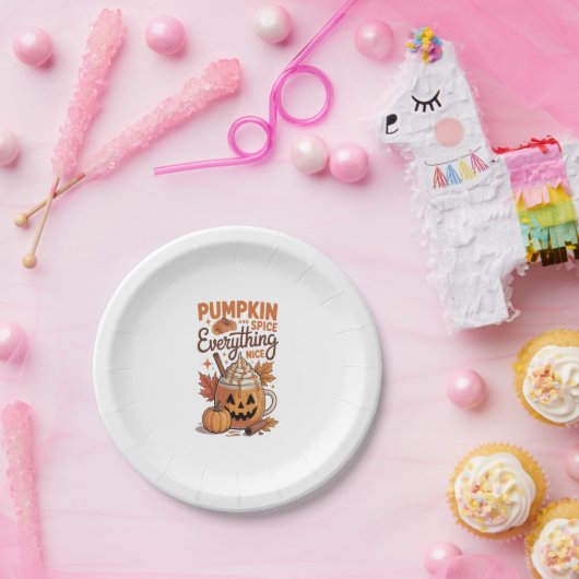 Pumpkin Spice Halloween Papieren Bordje (Feest)