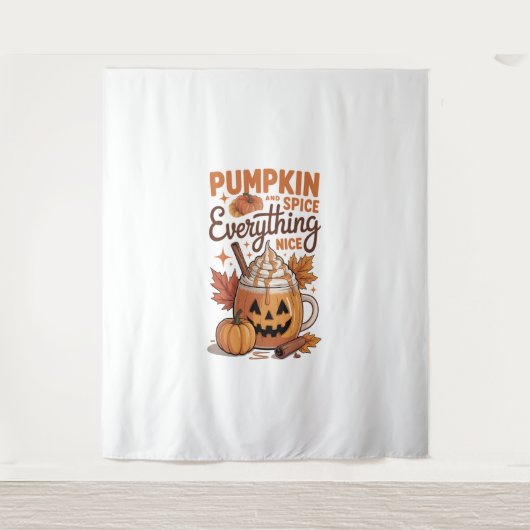Pumpkin Spice Halloween Wandkleed (Voorkant)