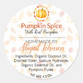 Pumpkin Spice Handmade Homemade Bath & Body Label (Voorkant)