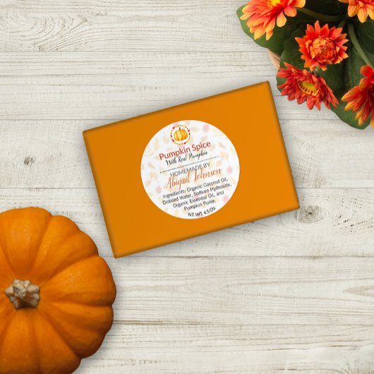 Pumpkin Spice Handmade Homemade Bath & Body Label