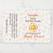 Pumpkin Spice Handmade Homemade Soap | Scrub-etike Voedselcontainer Etiket (Enkel label)