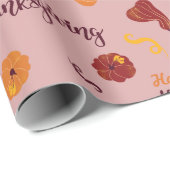 Pumpkin Spice Happy Thanksgiving Cadeaus Naadloos Cadeaupapier (Rol Hoek)