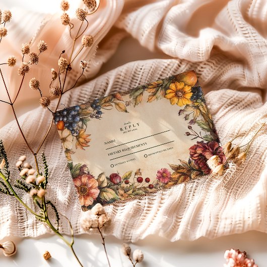 Pumpkin Spice Harvest Wedding RSVP Kaartje