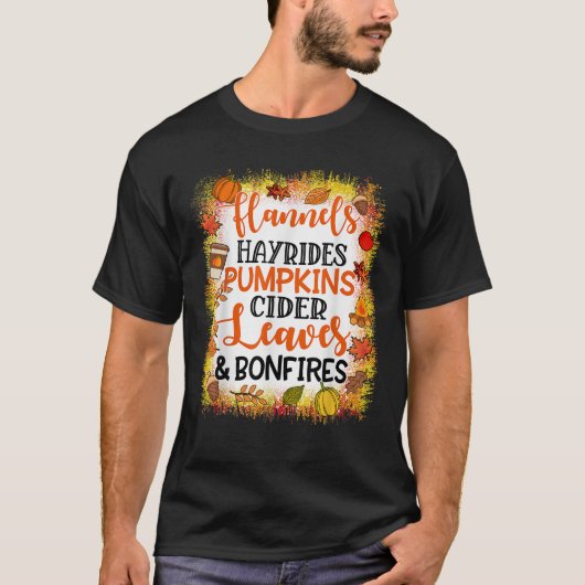 Pumpkin Spice Hayrides Falling Leaves Bonfire App T-shirt (Voorkant)
