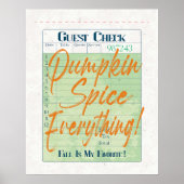 Pumpkin Spice Herfst Autumn Guest Check Coffee Lat Poster (Voorkant)