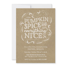 Pumpkin Spice Herfst Baby shower Uitnodiging