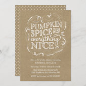 Pumpkin Spice  Herfst Baby shower Uitnodiging (Voorkant / Achterkant)