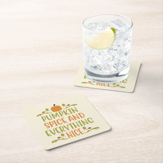 Pumpkin Spice Herfst Herfst Halloween Kartonnen Onderzetters (Insitu)