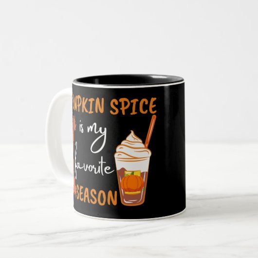 Pumpkin Spice Herfst Season Autumn Tweekleurige Koffiemok (Voorkant links)