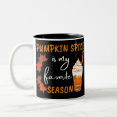 Pumpkin Spice Herfst Season Autumn Tweekleurige Koffiemok (Links)