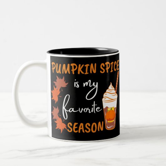 Pumpkin Spice Herfst Season Autumn Tweekleurige Koffiemok (Links)