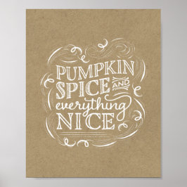 Pumpkin Spice Herfst Thanksgiving kunst Poster
