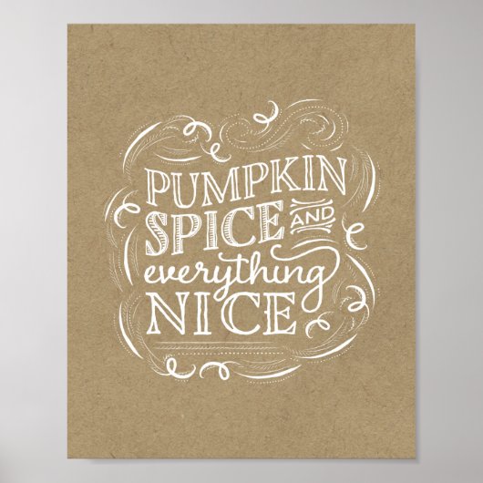 Pumpkin Spice Herfst Thanksgiving kunst Poster (Voorkant)