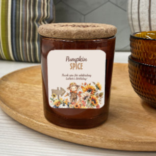 Pumpkin Spice Herfst Verjaardagsgunst Vierkante Sticker