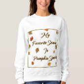 Pumpkin Spice, Herfst, Wit, Lange mouw, T-shirt (Voorkant)