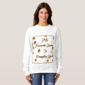 Pumpkin Spice, Herfst, Wit, Lange mouw, T-shirt (Voorkant volledig)
