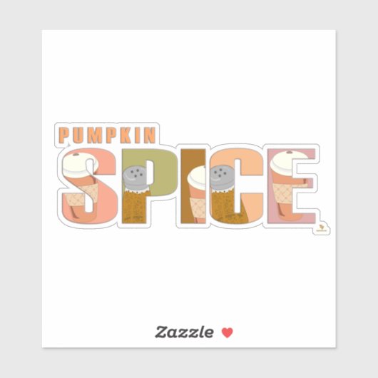 Pumpkin Spice Herfst Woord Fun Time Sticker (Vel)