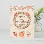 Pumpkin Spice Herfst Wreatinine Thanksgiving Dinne Kaart (Staand voorkant)