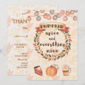 Pumpkin Spice Herfst Wreatinine Thanksgiving Dinne Kaart (Voorkant / Achterkant)