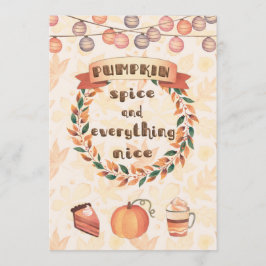 Pumpkin Spice Herfst Wreatinine Thanksgiving Dinne Kaart