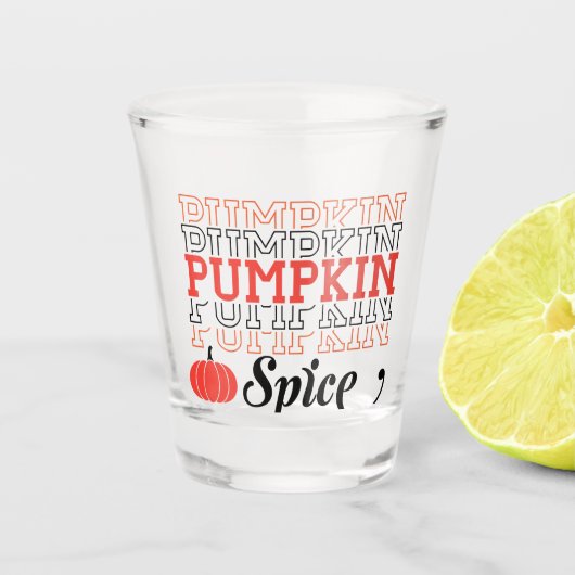 Pumpkin Spice Herhaalde tekst - Herfst Shot Glas (Voorkant)