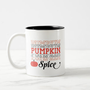 Pumpkin Spice Herhaalde tekst - Herfst Tweekleurige Koffiemok