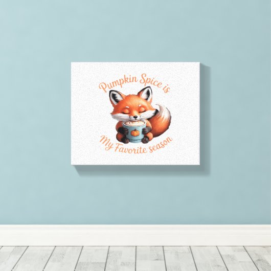 Pumpkin Spice is mijn favoriete seizoen Herfst Cla Canvas Afdruk (Insitu (Houten vloer))