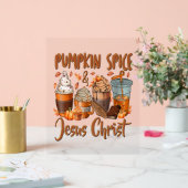 Pumpkin Spice Jesus Christus Acryl Bord (Huwelijk)