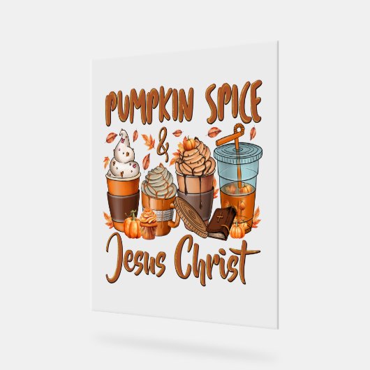 Pumpkin Spice Jesus Christus Acryl Bord (Hoek)