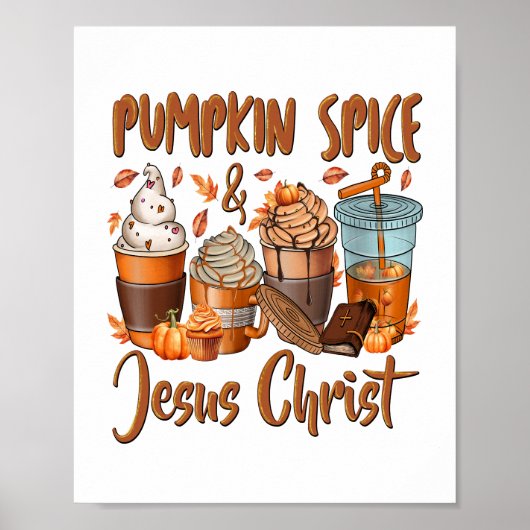 Pumpkin Spice Jesus Christus Poster (Voorkant)
