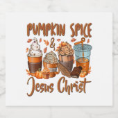 Pumpkin Spice Jesus Christus Sparkling Wijnetiket (Enkel label)