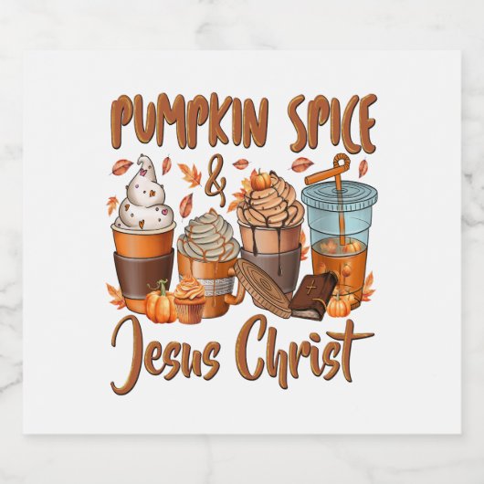 Pumpkin Spice Jesus Christus Sparkling Wijnetiket (Enkel label)