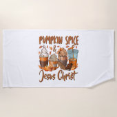 Pumpkin Spice Jesus Christus Strandlaken (Voorkant)