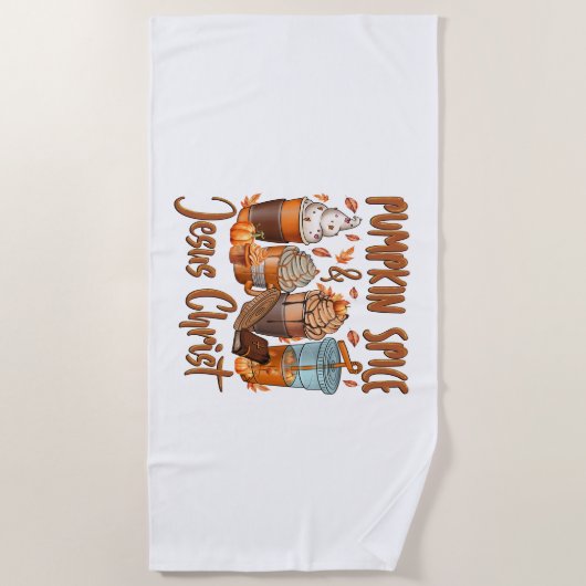 Pumpkin Spice Jesus Christus Strandlaken (Voorkant)