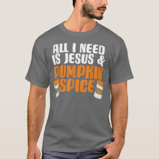 Pumpkin Spice Jesus Herfst Autumn Seizoen Religie T-shirt