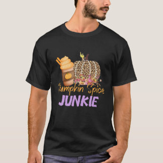 Pumpkin Spice Junkie - Pumpkin Spice Latte Leopard T-shirt