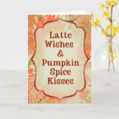 Pumpkin Spice Kisses – Autumn Greeting Card Kaart (Gele Bloem)