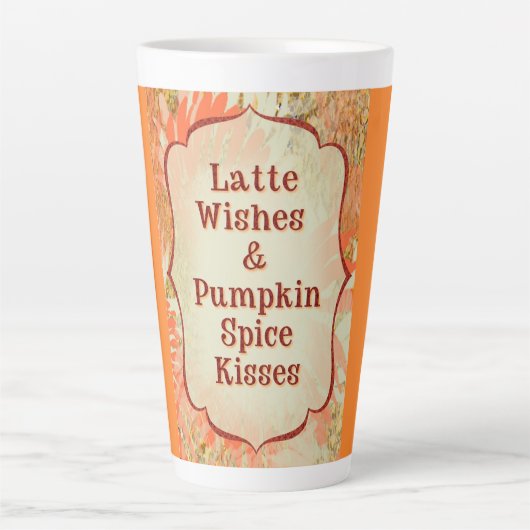 Pumpkin Spice Kisses – Autumn Greeting Card Latte Mok (Voorkant)