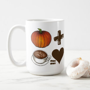 Pumpkin Spice + koffie latte = Love Heart Koffiemok