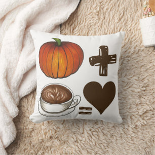 Pumpkin Spice + koffie latte = Love Heart Kussen