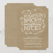 Pumpkin Spice  Kraft Pumpkin Carving Party Kaart (Voorkant / Achterkant)