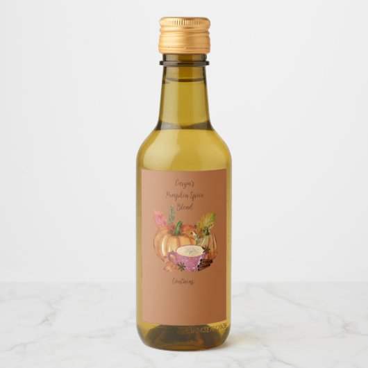  Pumpkin Spice Labels Wijn Etiket (Voorkant)