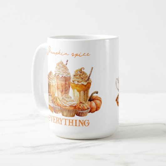 Pumpkin Spice Large Coffee Mok Tekstnaam (Voorkant links)