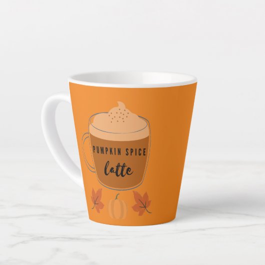Pumpkin Spice Latte Autumn Leaves en Pumpkin Latte Mok (Linkerhoek)