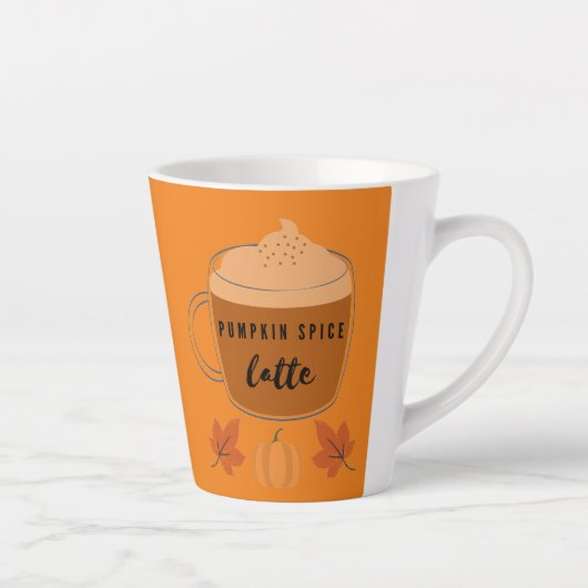 Pumpkin Spice Latte Autumn Leaves en Pumpkin Latte Mok (Rechts)
